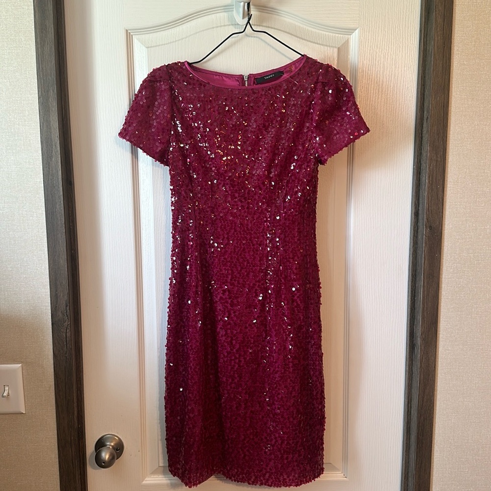 Nwt Tahari Pink Sequin Dress